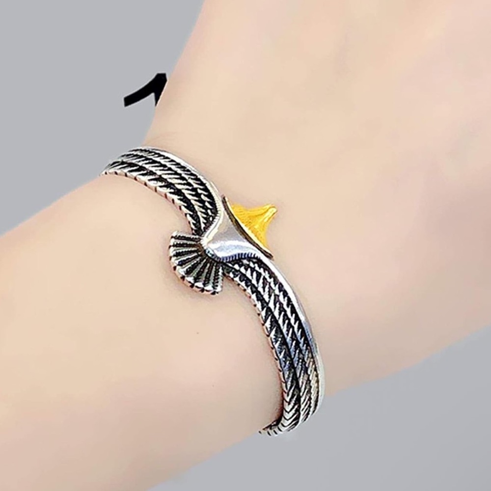 Sterling Silver Eagle Adjustable Bracelet - image 2
